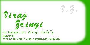 virag zrinyi business card